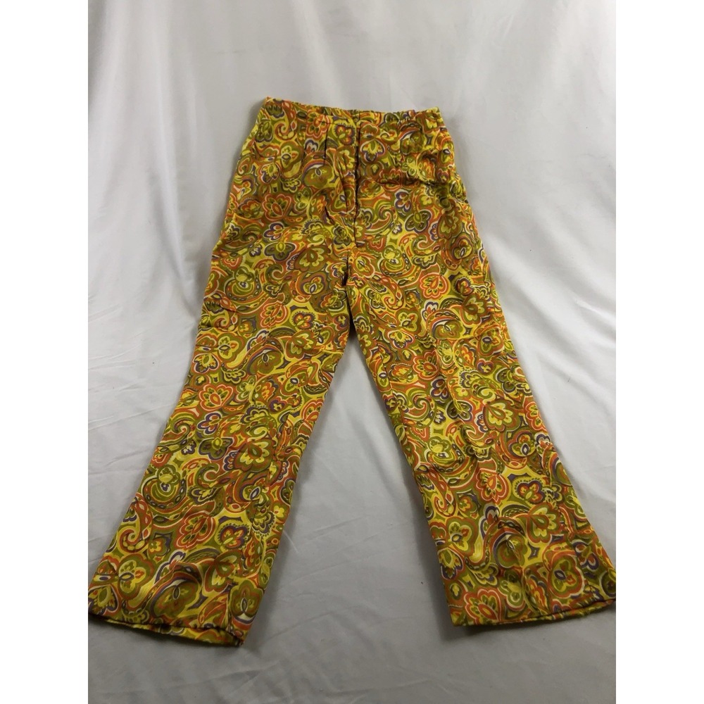 Vintage Handmade 1960s Mod Psychedelic Wide Leg / Palazzo Pants Hippie Floral
